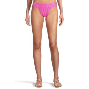 BECCA Castaway Adela Textured Hipster Bottom Women's Medium Pink Swimwear JZZ679