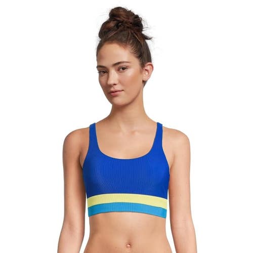 Beach Riot Mackenzie Swim Top Women L Riviera Stretch Scoop Neck Swimwear JZZ773