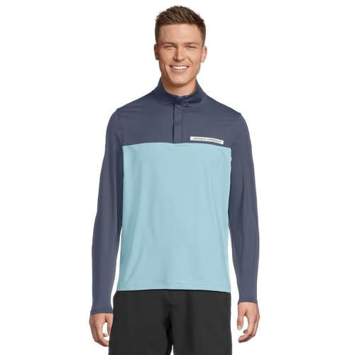 Under Armour Golf Top Men's 2XL Downpour Gray Stream 1/4 Zip Long Sleeve GBO2562