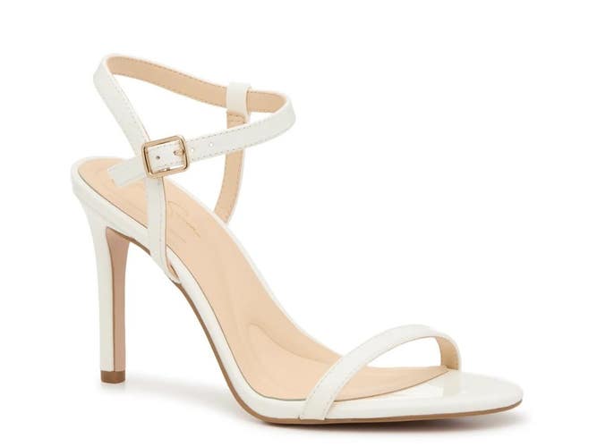 Jessica Simpson Janova Sandal Womens 11 White Ankle Strap Stiletto Heel ZAP1489