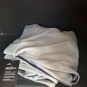 Gray Men's Small Adult Champro Game Pants with dark blue piping(New)