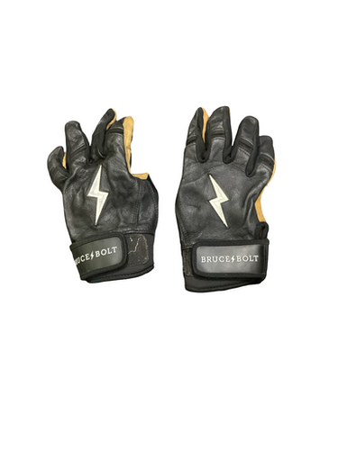 Used BRUCE BOLT BB/SB Batting Gloves Black SM 11613-S000176132
