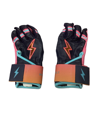 Used BB/SB Batting Gloves Pink And Navy Blue MD 11613-S000176129