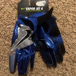 Blue Large Adult Nike Vapor Jet 4 Gloves (New)