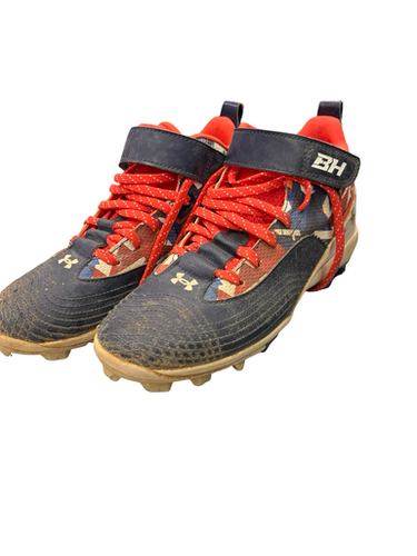 Used Under Armour BH BB/SB Cleats White/Royal/Red Junior 04 11682-S000119016
