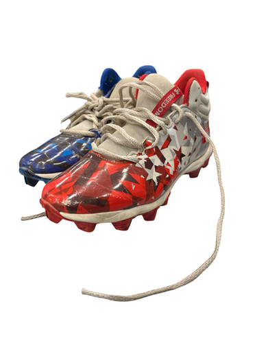 Used Under Armour CLEATS BB/SB Cleats Navy Blue And Red Junior 04 11682-S000121642