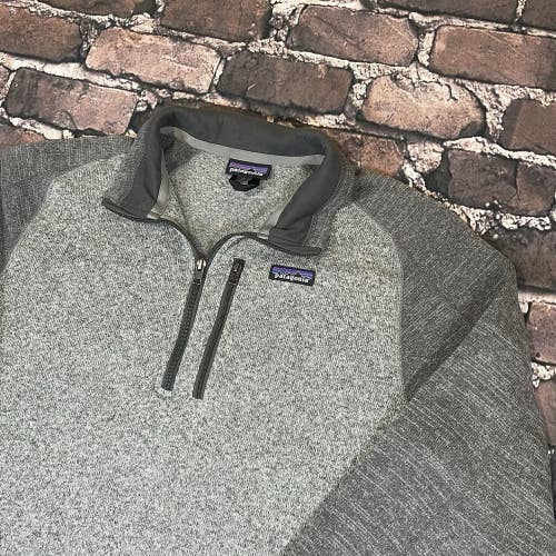 Patagonia Better Sweater Quarter Zip Pullover Fleece Heather Gray Mens Size L