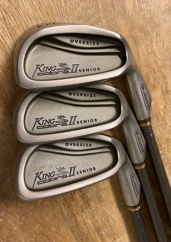 Cobra King Cobra II Oversize 5, 6, 9 Irons, Senior Flex Graphite Shaft, Right Hand (Used)