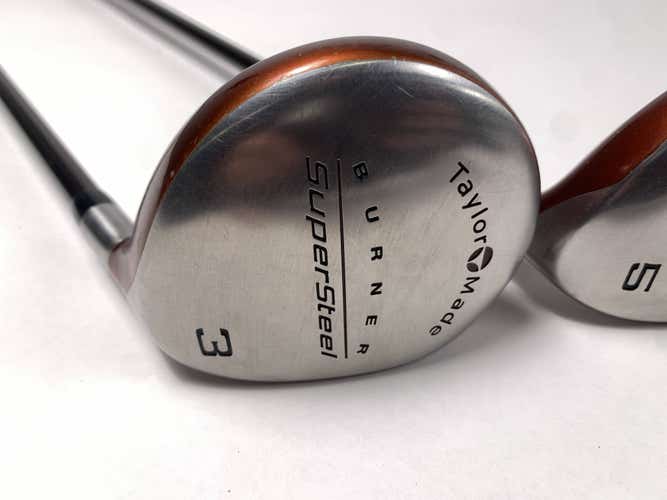 TaylorMade Supersteel 3 & 5 Fairway Wood Set 15* 18* Bubble R-80 Regular Mens RH