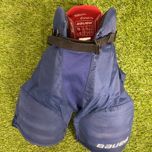 Blue Youth Large Bauer Nsx Hockey Pants (Used)