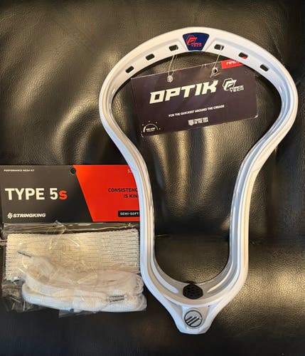 MAVERIK OPTIK FORCE Lacrosse Head with STRINGKING 5s semis soft COMPLETE MESH KIT valued at $39.99!!