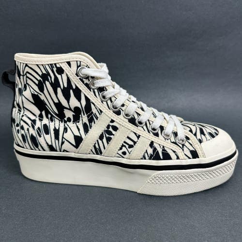 Adidas Nizza Platform Mid GY9424 White Athletic Sneaker Shoes Womens Size 8
