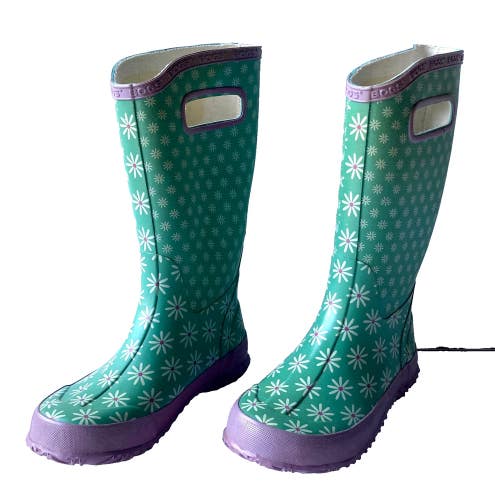 BOGS Youth/Boys/Girls Glosh Rainboot 71324-449 Green Snow/Rain Boots ~ Size 2