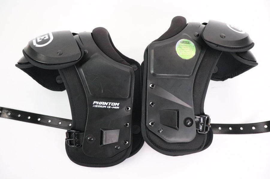 Battle Youth Phantom Shoulder Pads, Black, Size Medium 13-14in Read INV#6