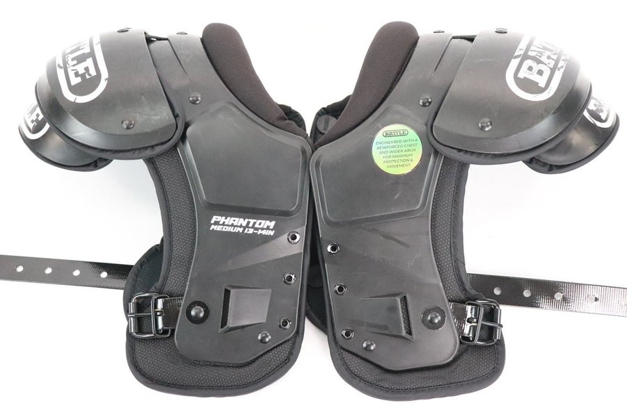 Battle Youth Phantom Shoulder Pads, Black, Size Medium 13-14in Read INV#8