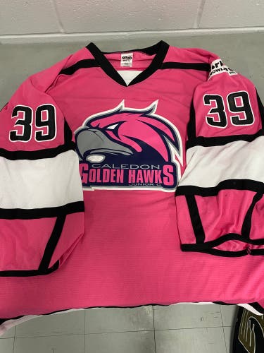 Golden Hawks Cancer night goalie Jersey