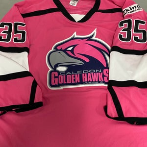 Golden Hawks Cancer night goalie Jersey