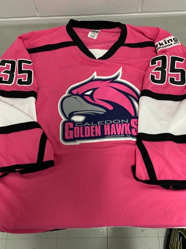 Golden Hawks Cancer night goalie Jersey