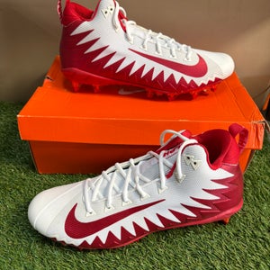 Nike Alpha Menace Pro Mid TD Red White Football Cleats PE Mens 13 871451-168 NEW