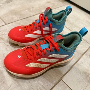 Blue and orange boy’s 3Y Adidas Adizero Molded Cleats (Used)