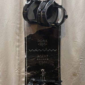 ROME SDS 151cm Agent Rocker 151cm Twin-Tip Snowboard 5150 Bindings Medium CLEAN