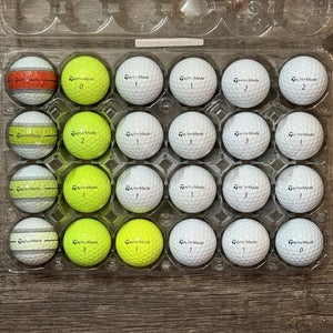 24 TaylorMade Tour Response Golf Balls - Some with Stripe or Yellow, 5A/4A