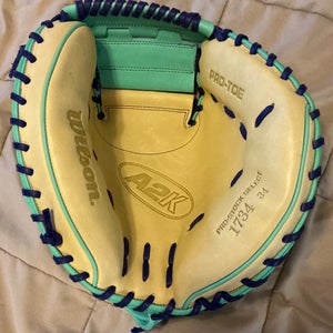 WILSON A2K 34" 1734 BASEBALL CATCHER'S MITT / GLOVE, WBW10415334, NEW