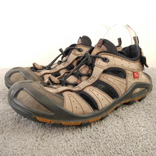 ECCO Terra VG YAK Leather Hiking Sandals Mens Size 44 EU Shoes Brown Bungee