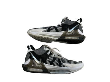 Used Nike LEBRON WITNESS VII Basketball Shoes M Black And White Senior 8 11873-S000229617