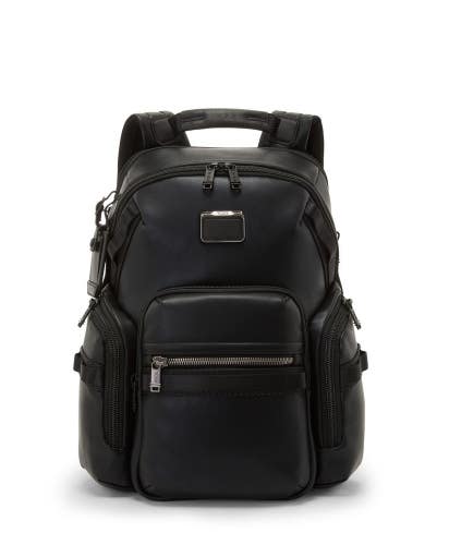 Tumi Alpha Bravo Navigation 142497-1041 Backpack Unisex Black Leather Bag DDK692