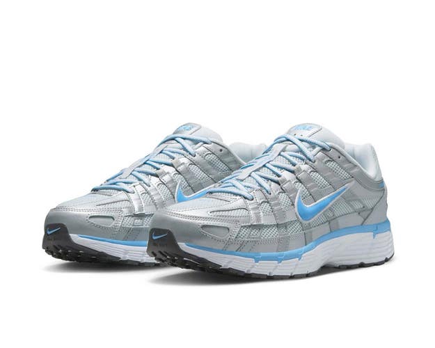 Nike P-6000 CD6404-025 Mens US 14 Metallic Platinum University Blue Shoes DDK708