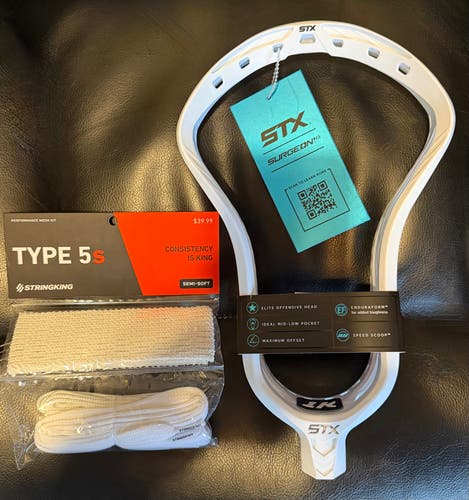 STX Unstrung SURGEON 1K Head Includes STRINGKING 5s SEMI-SOFT COMPLETE MESH KIT valued at $39.99!!