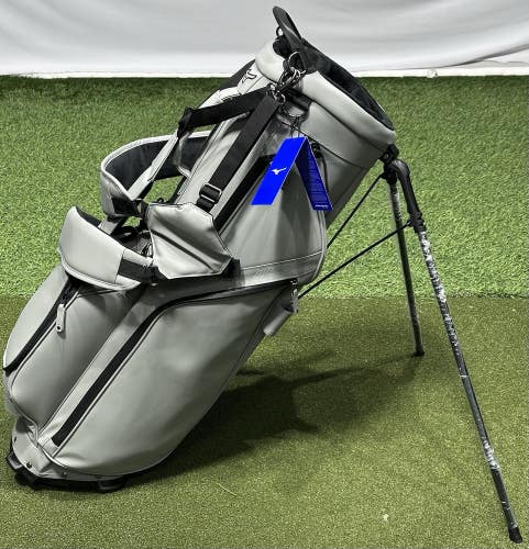 NEW Mizuno Golf Pro Stand Carry Bag 5-Way Divider w/ Rain Cover Color: GRAY