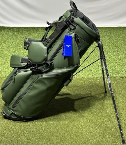 NEW Mizuno Golf Pro Stand Carry Bag 5-Way Divider w/ Rain Cover Color: Green