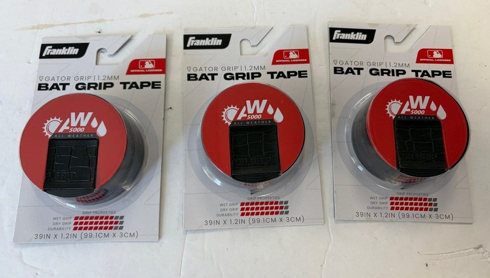 3 pack GATOR GRIP 1.2mm bat grip tape black
