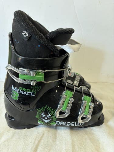 Mondo Size 21.5 U.S. Kids Size 3 Dalbello Green Menace 3 Downhill Ski Boots