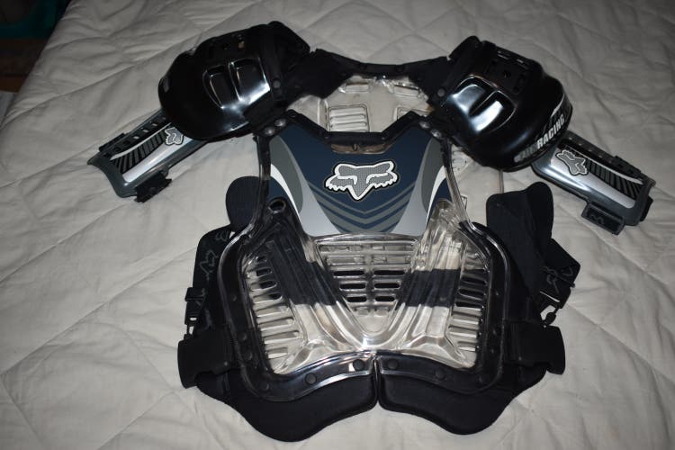 FOX Motocross R3 Roost Deflector, Black/Silver, Small - Good Condition!