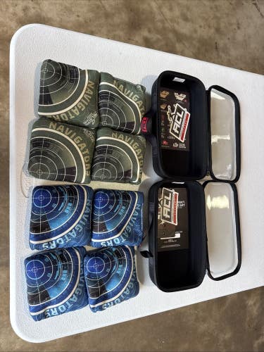 ACL COMP Blue Navigator Cornhole Bags. Lot Of 2 Blue And Green Used open box