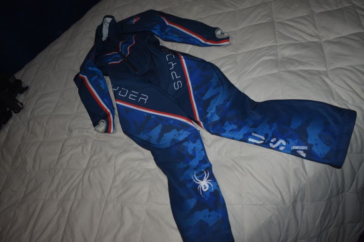 Spyder Padded Ski Suit, USA Blue, Kids Size Large 14/16 - Top Condition!