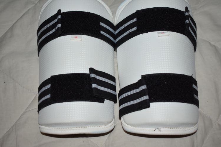 Long Life Products Karate Sparring Shin Pads, White, Medium