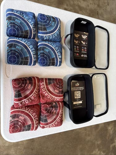 ACL COMP Blue Navigator Cornhole Bags. Lot Of 2 Blue And Red Used open box