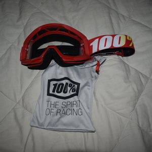 100% Sports Racing Goggles w/ Bag, Red - New Condition!