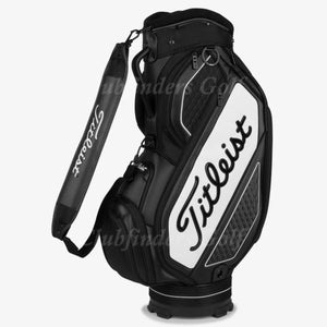 NEW Titleist Tour Midsize Black/White 6-Way Golf Staff Bag w/ Raincover