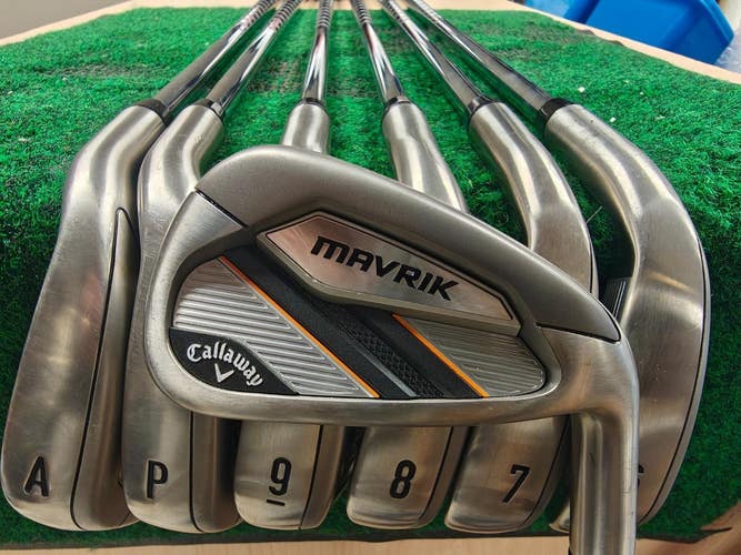 Callaway Golf Mavrik Iron Set 5-PW,AW Stiff Flex Steel Shaft XP95 S300 New