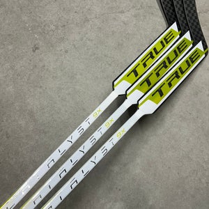 3 PACK 24” Paddle Senior True Catalyst 9x Regular Goalie Stick NHL White/Black/Gold  (New)