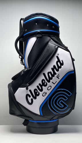 Cleveland Staff Bag Black/Blue/White 6-Way Divide Single Strap Golf Bag