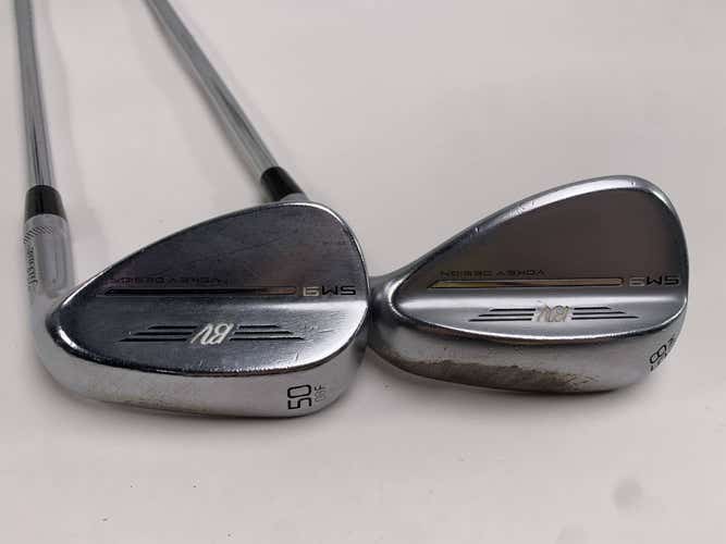 Titleist Vokey SM9 Tour Chrome Wedge Set 50* 8 | 58* 8 AMT Red R300 Regular RH