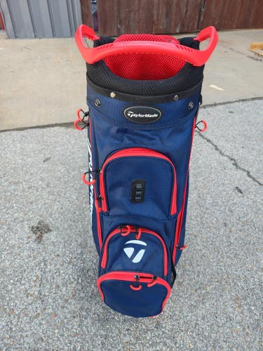 Taylormade 2023 Pro 14 Divider Golf Cart Bag Red/White/Blue w Raincover Nice