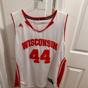 Wisconsin Frank Kaminsky White Large Men's Adidas Jersey (Used)