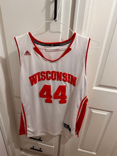 Wisconsin Frank Kaminsky White Large Men's Adidas Jersey (Used)